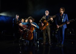 Image of Paul Kelly & Camille O'Sullivan with Feargal Murray